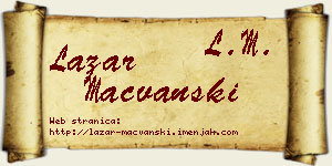 Lazar Mačvanski vizit kartica